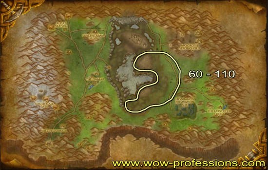 洛克莫丹剥皮地图 (Loch Modan Skinning map)